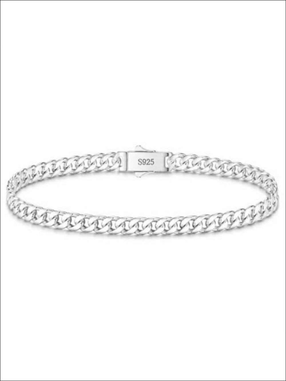 5mm 925 Sterling Silver Cuban Link Chain Bracelet Italian Craftsmanship